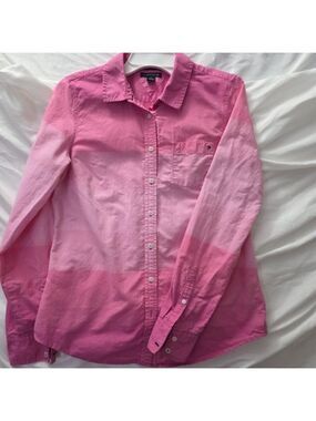 3/ $20  Tommy Hilfiger Pink Ombre Cotton Button Up Shirt M